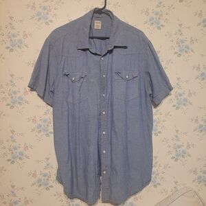 Mossimo Supply Co. Light Blue Casual Button Down Shirt